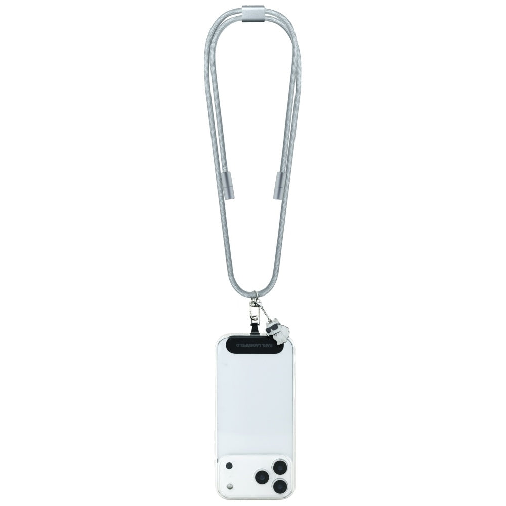 USB-C til USB-C data- og ladekabel Karl Lagerfeld Choupette Charm, 100W, 1,5m, Grå