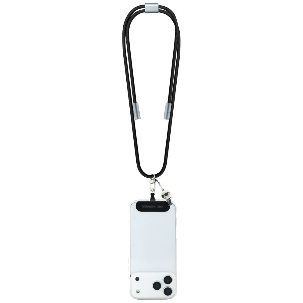 USB-C data- og ladekabel - USB-C Karl Lagerfeld Ikonik Charm, 100W, 1.5m, Svart