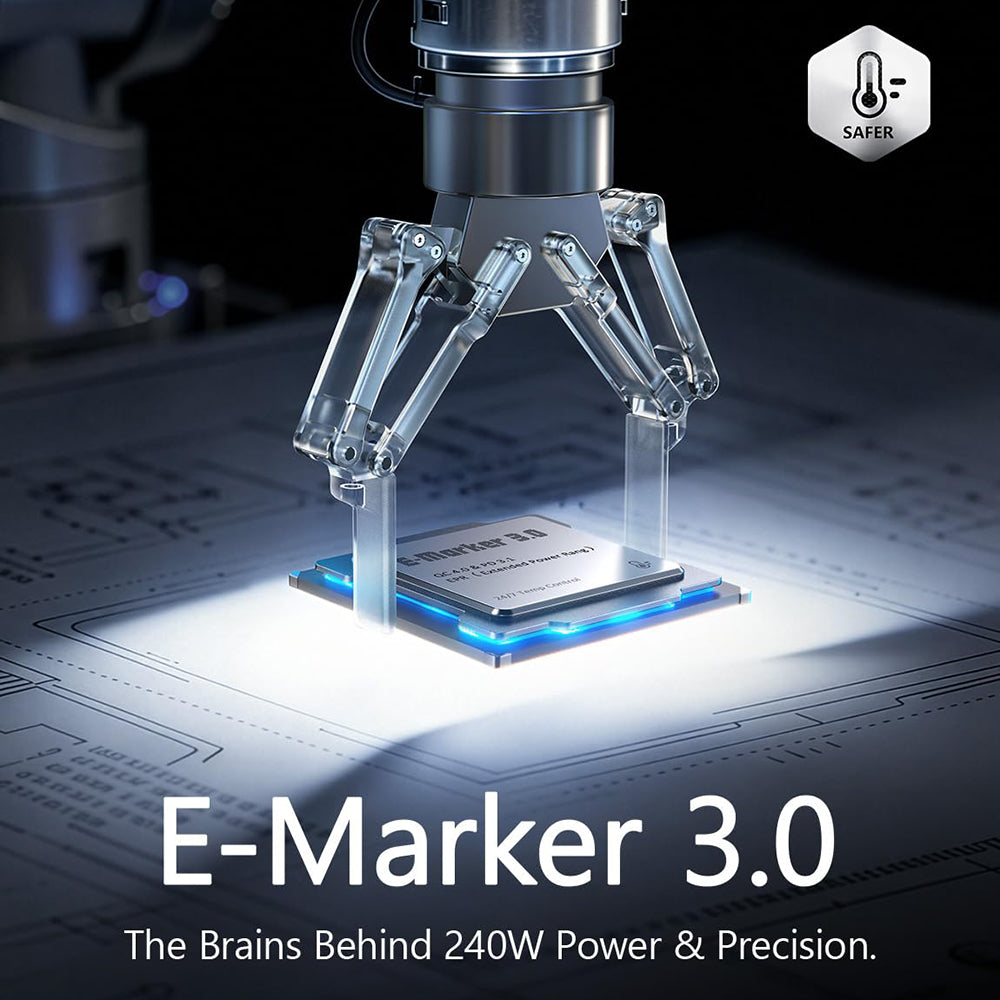 USB-C data- og ladekabel - USB-C Lisen, 240W, 2m, sett med 2 stykker, Marineblå YL0123070023