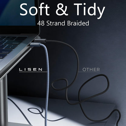 USB-C data- og ladekabel - USB-C Lisen, 240W, 2m, sett med 2 stykker, Marineblå YL0123070023