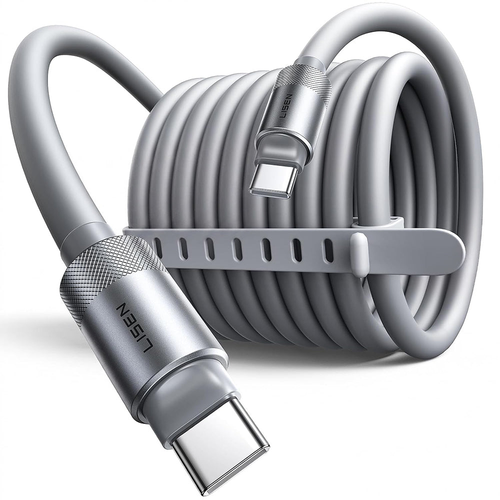 USB-C Data- og ladekabel - USB-C Lisen L115, 100W, 3m, Grå YL0126010031