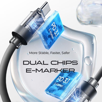 USB-C Data- og ladekabel - USB-C Lisen L115, 100W, 3m, Grå YL0126010031