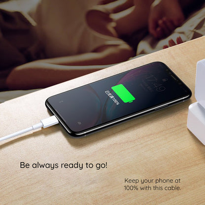 USB-C data- og ladekabel - USB-C Lito, 18W, 2m, Hvit