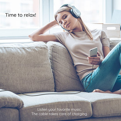 USB-C data- og ladekabel - USB-C Lito, 18W, 2m, Hvit