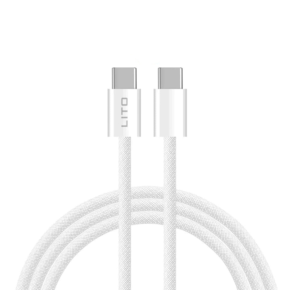Data- og ladekabel USB-C - USB-C Lito LD04CC, 60W, 1m, Hvit