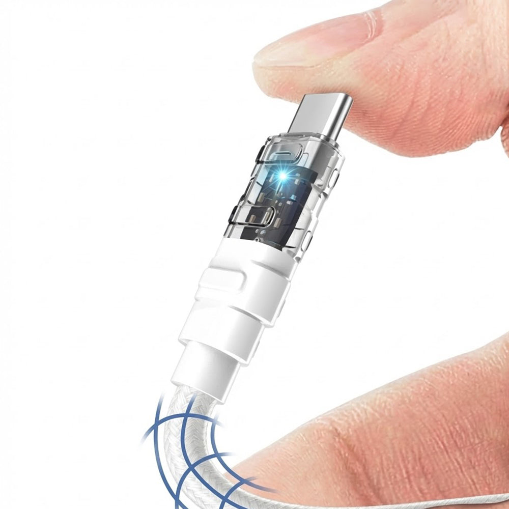 Data- og ladekabel USB-C - USB-C Lito LD05, 60W, 1m, Hvit