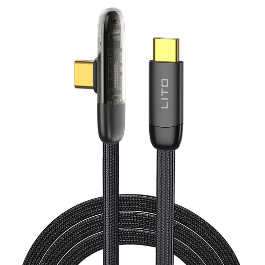 USB-C data- og ladekabel - USB-C Lito LD11CC, 60W, 1m, Svart