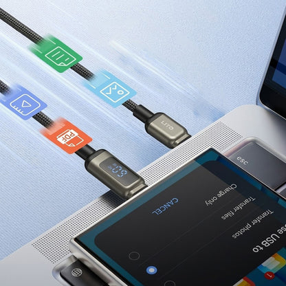 Data- og ladekabel USB-C - USB-C Lito LD15 Display, 60W, 1m, Svart