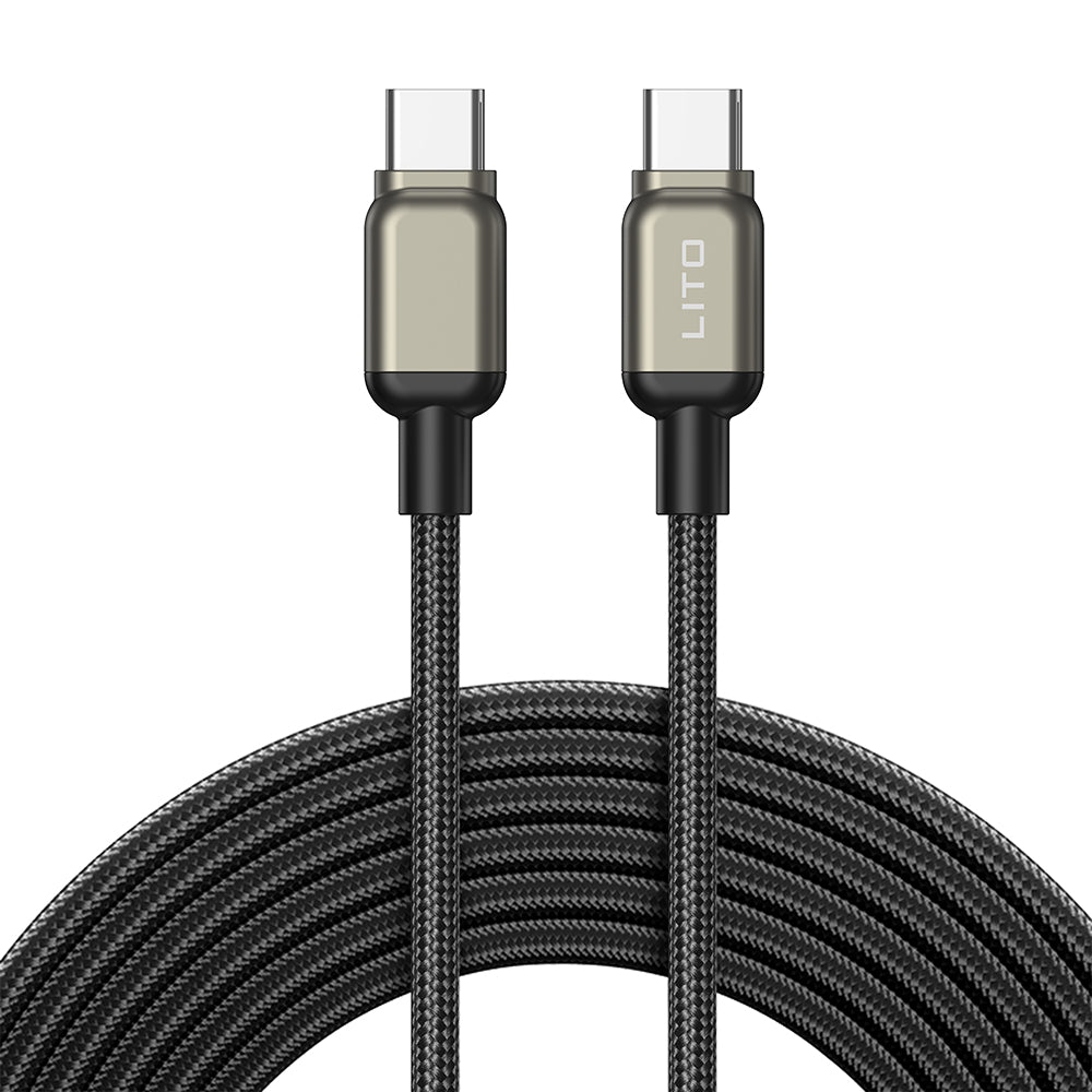 USB-C data- og ladekabel - USB-C Lito LD17, 100W, 1m, Svart