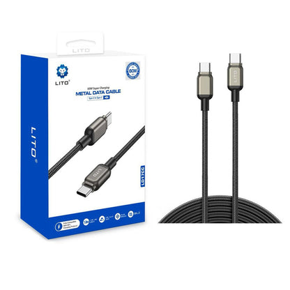 USB-C data- og ladekabel - USB-C Lito LD17, 100W, 1m, Svart