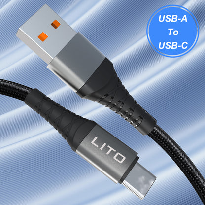 USB-C data- og ladekabel - USB-C Lito LD22CC, 60W, 2m, Svart