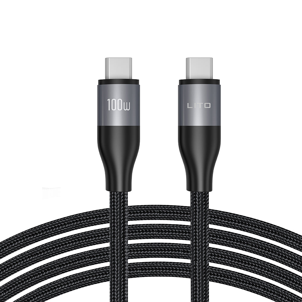 USB-C data- og ladekabel - USB-C Lito LD23CC, 100W, 1m, Grå