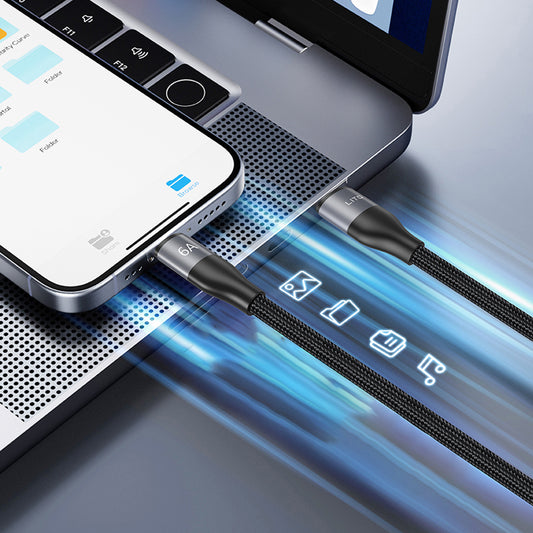 Data- og ladekabel USB-C - USB-C Lito LD25CC, 100W, 2m, Grå