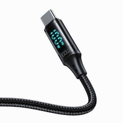USB-C til USB-C data- og ladekabel McDodo CA-1100 Display, 100W, 1.2m, Svart