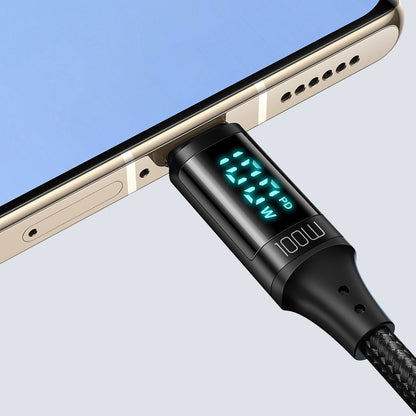 USB-C til USB-C data- og ladekabel McDodo CA-1100 Display, 100W, 1.2m, Svart