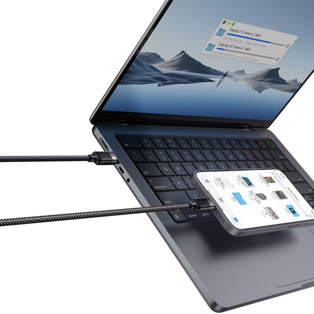 USB-C data- og ladekabel - USB-C McDodo CA-2000 Self Winding, 60W, 1.2m, Svart