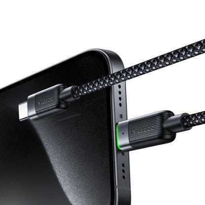 USB-C data- og ladekabel - USB-C McDodo CA-2000 Self Winding, 60W, 1.2m, Svart