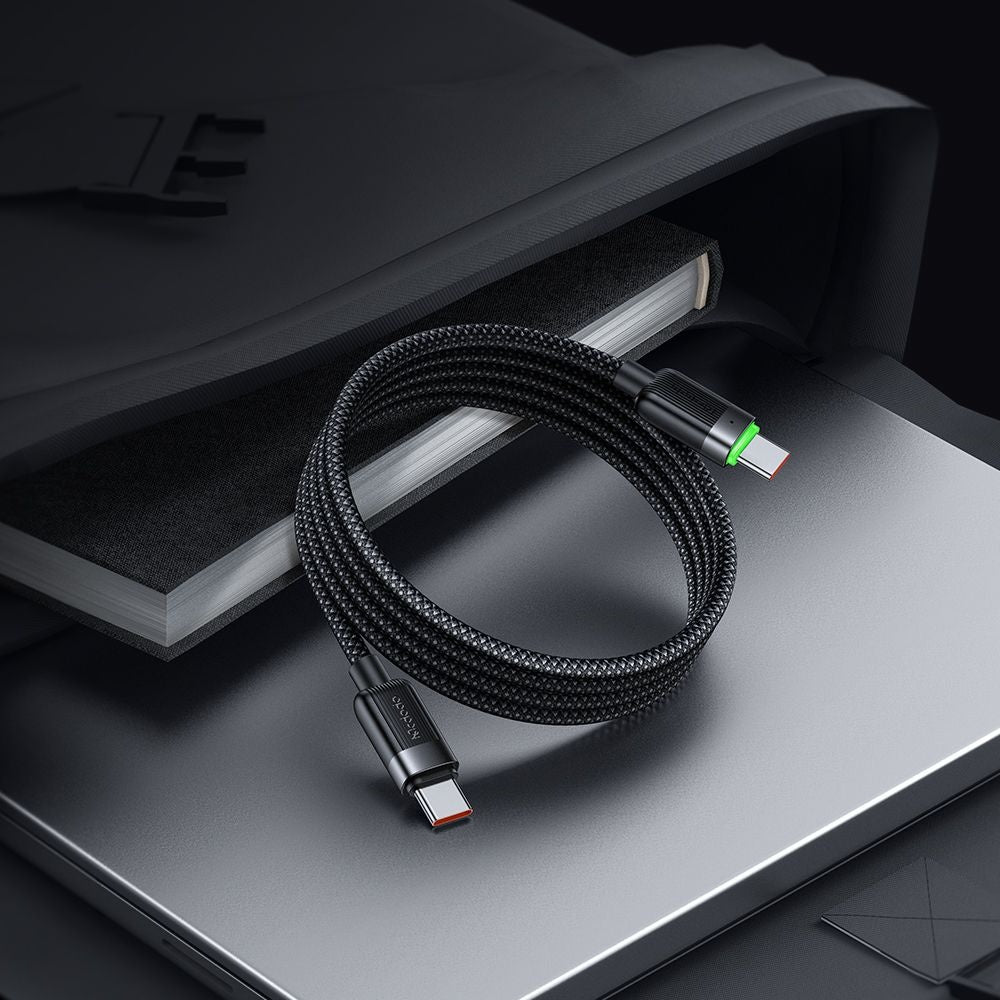 USB-C data- og ladekabel - USB-C McDodo CA-2000 Self Winding, 60W, 1.2m, Svart