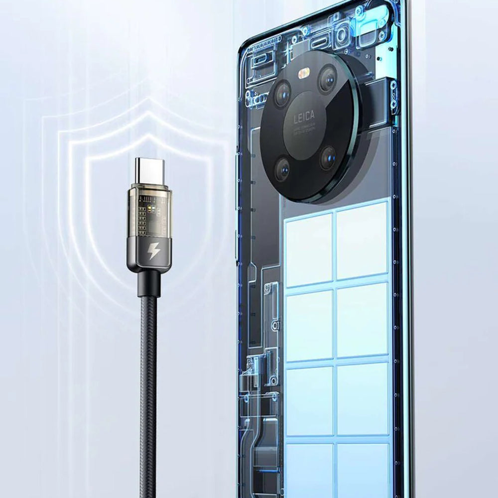 USB-C data- og ladekabel - USB-C McDodo CA-2840 Auto Power Off, 100W, 1.2m, Svart