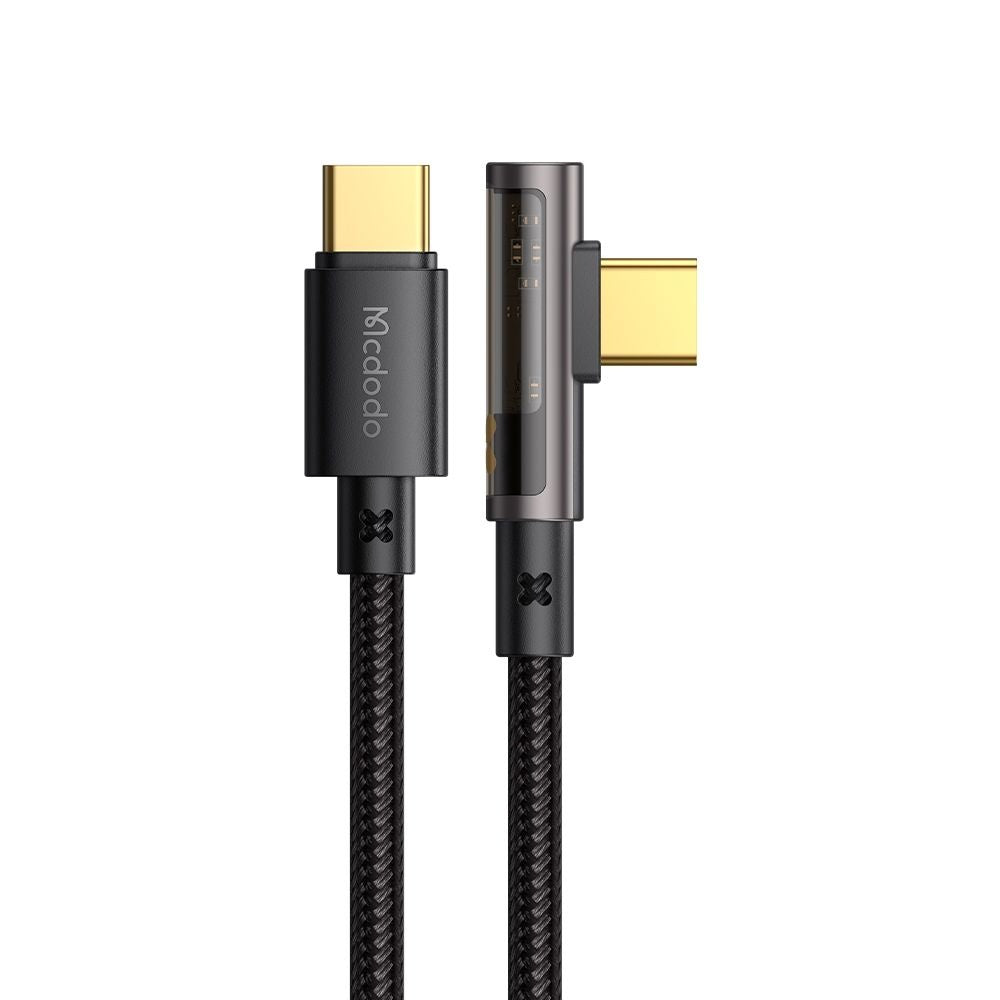 Data- og ladekabel USB-C - USB-C McDodo CA-3400 Angled, 100W, 1.2m, Svart