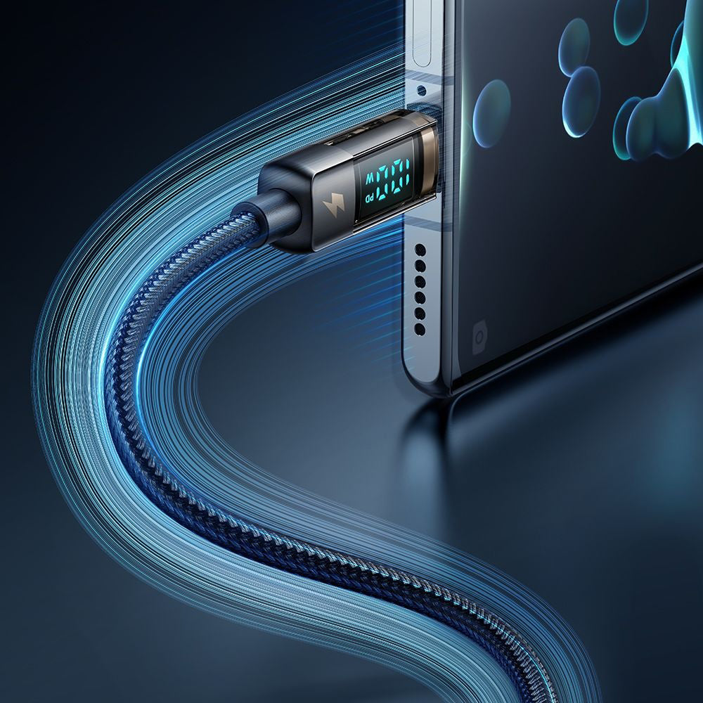 USB-C data- og ladekabel - USB-C McDodo CA-3610 Display Auto Power Off, 100W, 1.2m, Svart