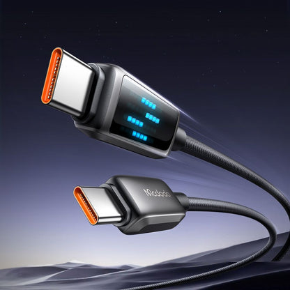 USB-C til USB-C data- og ladekabel McDodo CA-4250 Display, 100W, 1.2m, Svart
