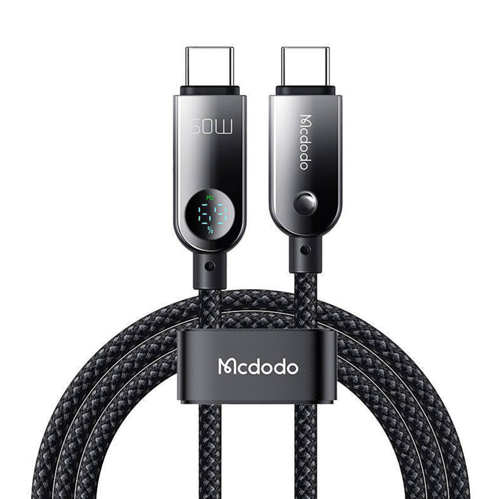 USB-C - USB-C McDodo CA-4780 Display data- og ladekabel, 60W, 1.2m, Svart
