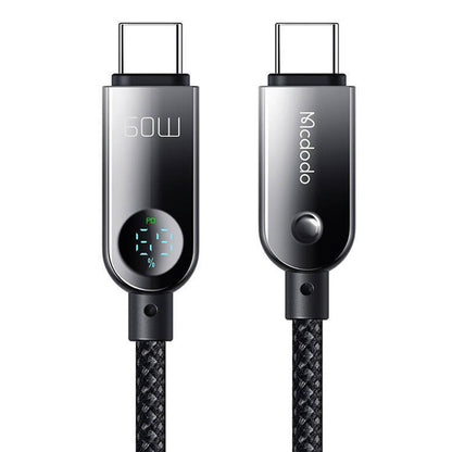 USB-C - USB-C McDodo CA-4780 Display data- og ladekabel, 60W, 1.2m, Svart