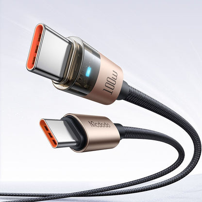 USB-C data- og ladekabel - USB-C McDodo CA-5581, 100W, 1.2m, Gull