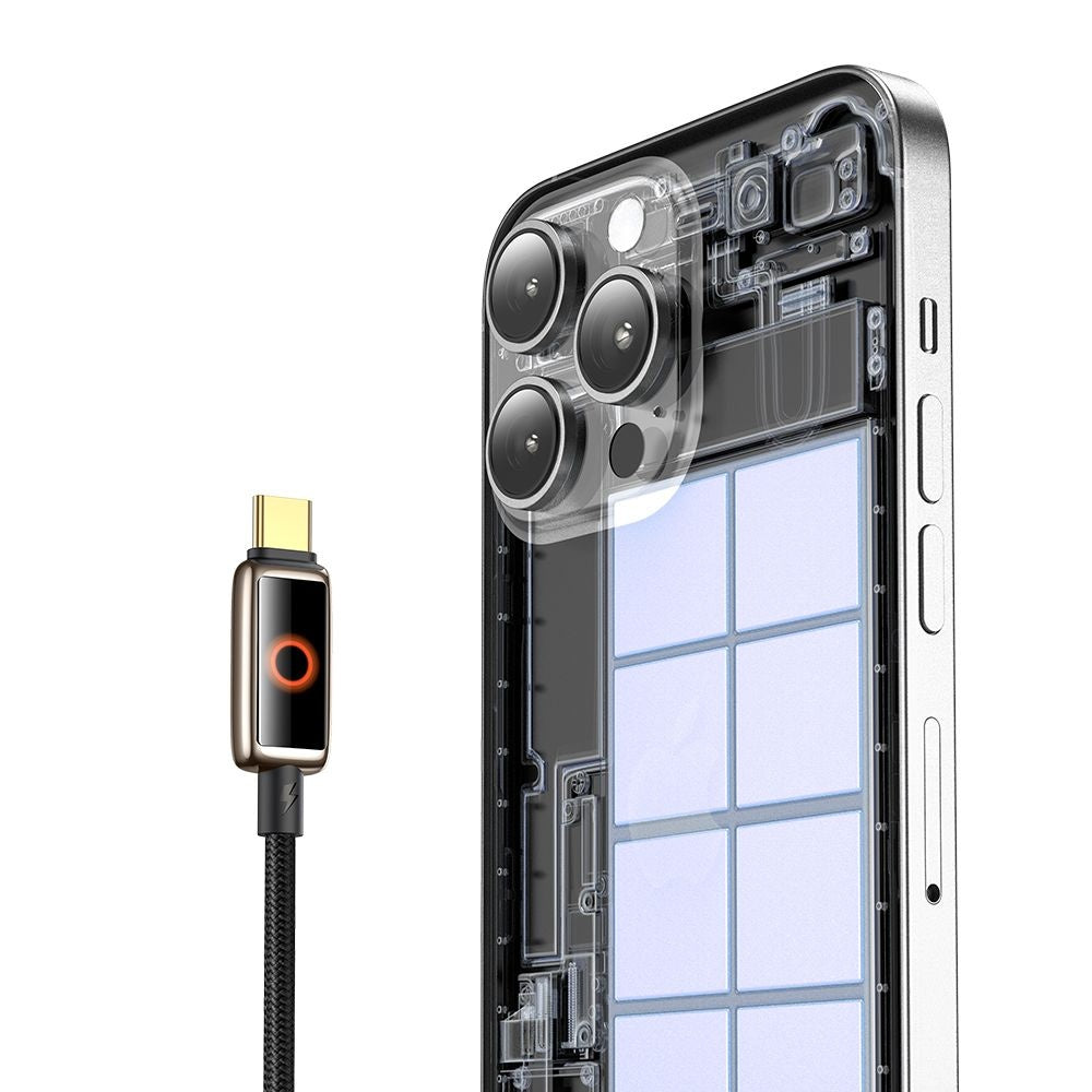 USB-C data- og ladekabel - USB-C McDodo CA-6681 Auto Power Off, 100W, 1.2m, Gull