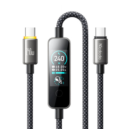 USB-C Data- og ladekabel - USB-C McDodo CA-8750 Display, 240W, 1,2m, svart