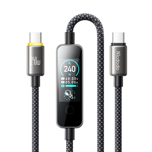 USB-C Data- og ladekabel - USB-C McDodo CA-8750 Display, 240W, 1,2m, svart