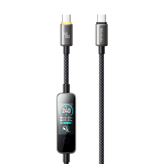 USB-C Data- og ladekabel - USB-C McDodo CA-8750 Display, 240W, 1,2m, svart