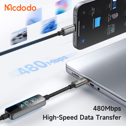 USB-C Data- og ladekabel - USB-C McDodo CA-8750 Display, 240W, 1,2m, svart