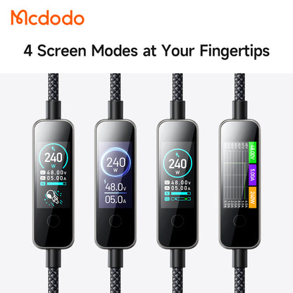 USB-C Data- og ladekabel - USB-C McDodo CA-8750 Display, 240W, 1,2m, svart