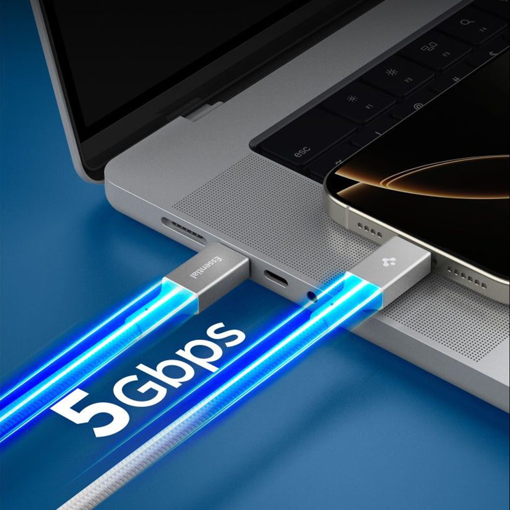 USB-C data- og ladekabel - USB-C Spigen EB10010CC, 100W, 1m, Hvit