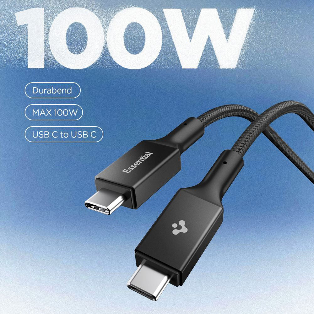 Data- og ladekabel USB-C - USB-C Spigen EB10015CC, 100W, 1.5m, Svart ACA10421