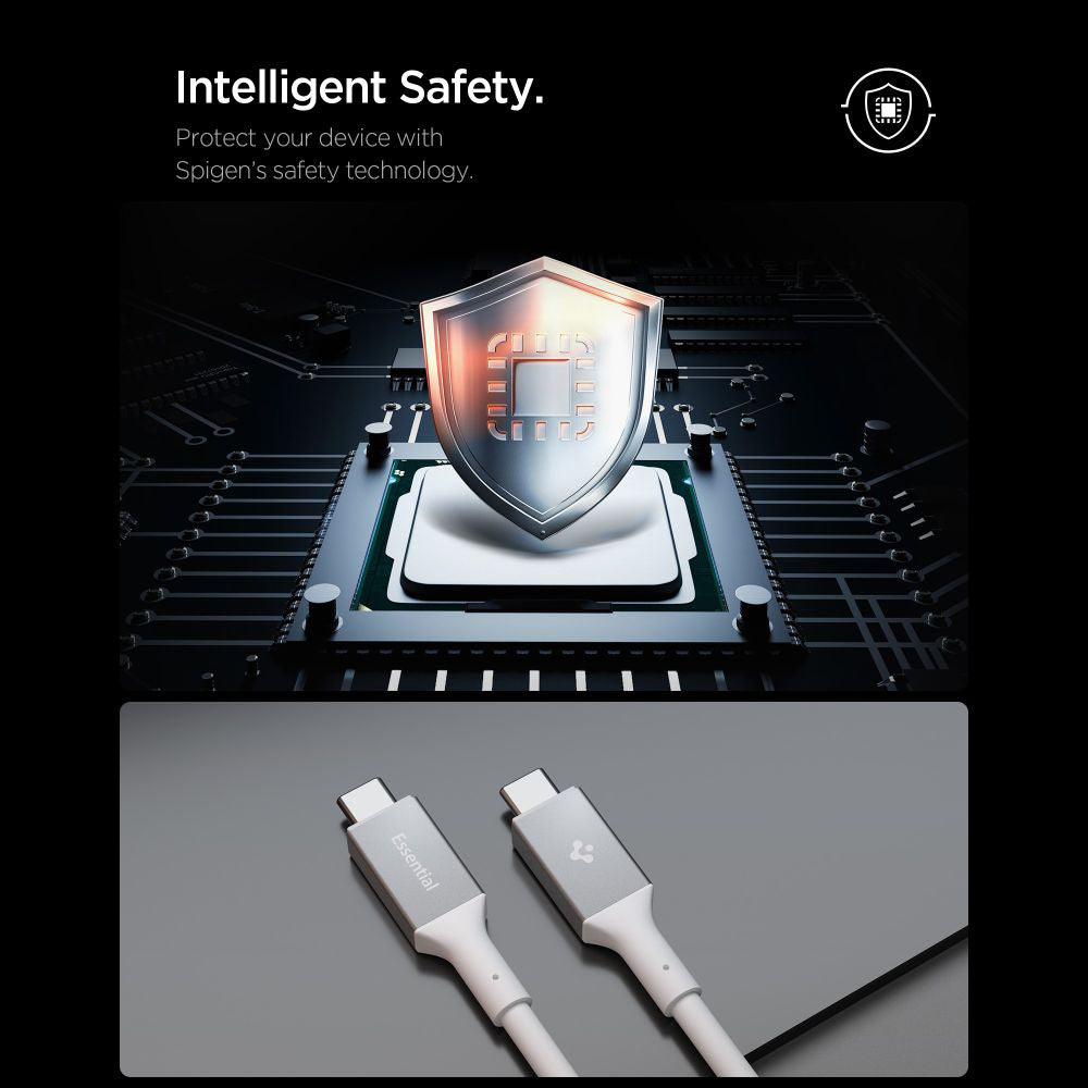 USB-C data- og ladekabel - USB-C Spigen EB10020CC, 100W, 2m, Hvit