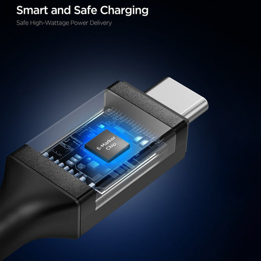 Data- og ladekabel USB-C - USB-C Spigen EB10020CC, 100W, 2m, Svart