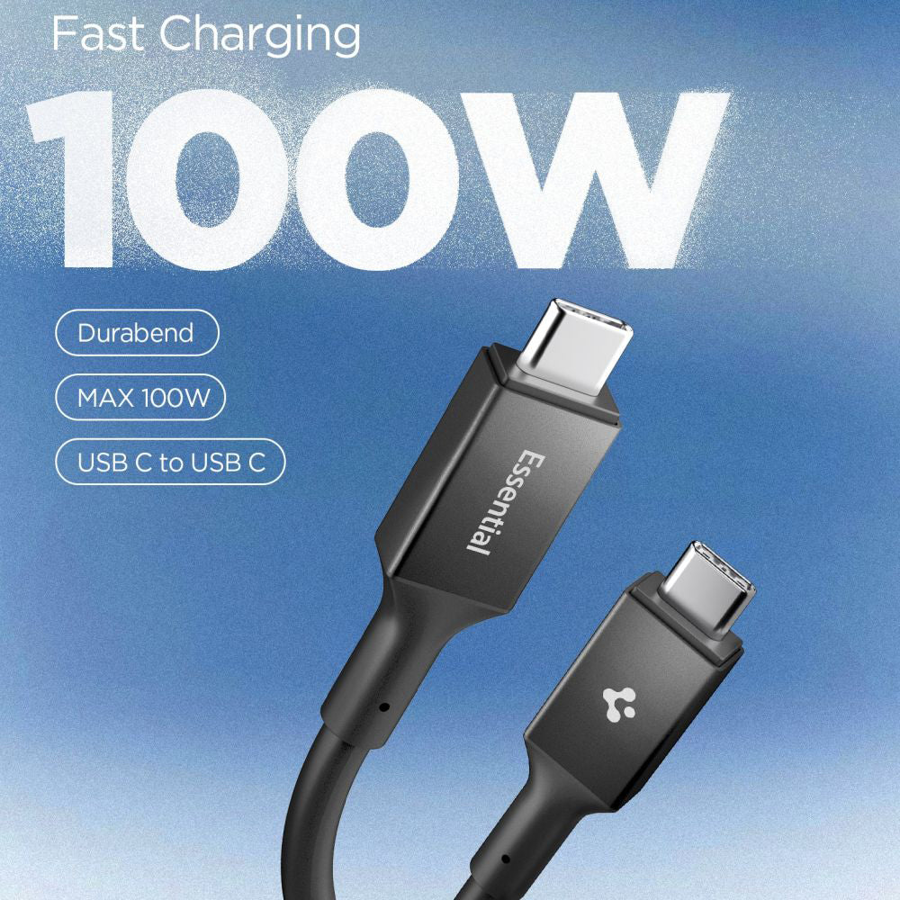 Data- og ladekabel USB-C - USB-C Spigen EB10020CC, 100W, 2m, Svart