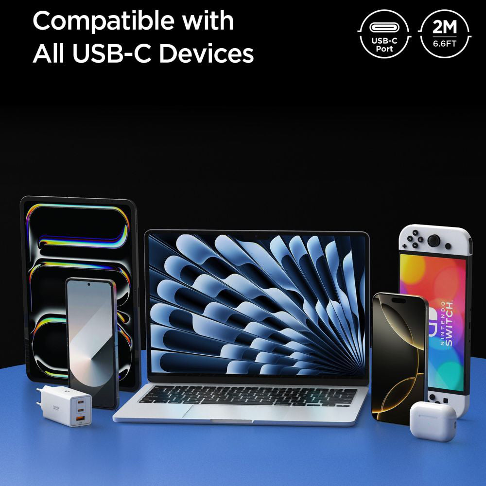 Data- og ladekabel USB-C - USB-C Spigen EB10020CC, 100W, 2m, Svart