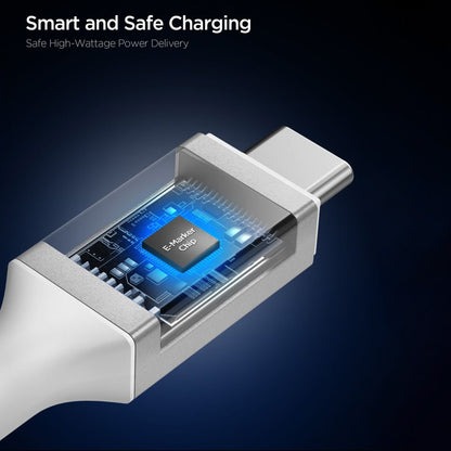 Data- og ladekabel USB-C - USB-C Spigen EB24012CC, 240W, 1.2m, Hvit