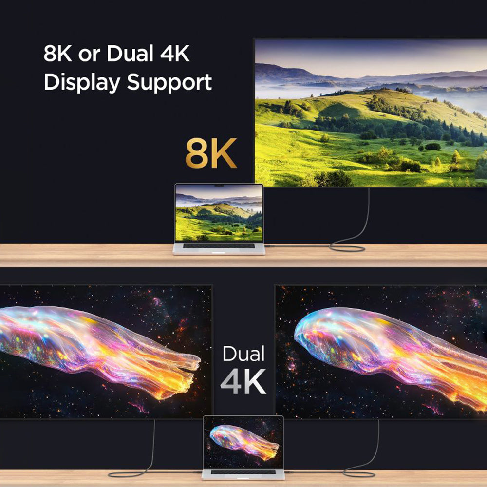 Data- og ladekabel USB-C - USB-C Spigen EB24015CC, 240W, 1.5m, Hvit ACA10422