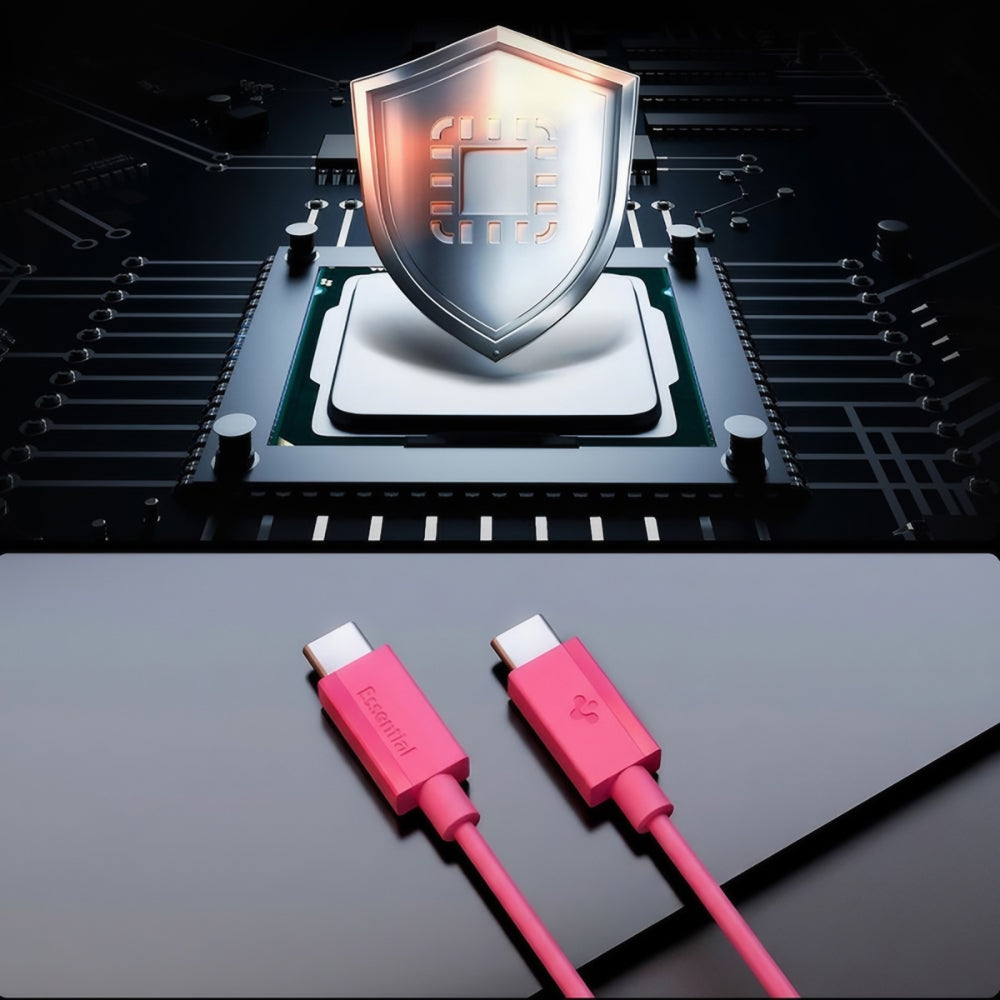 USB-C Data- og ladekabel - USB-C Spigen EB6010CC, 60W, 1m, Rosa ACA10414