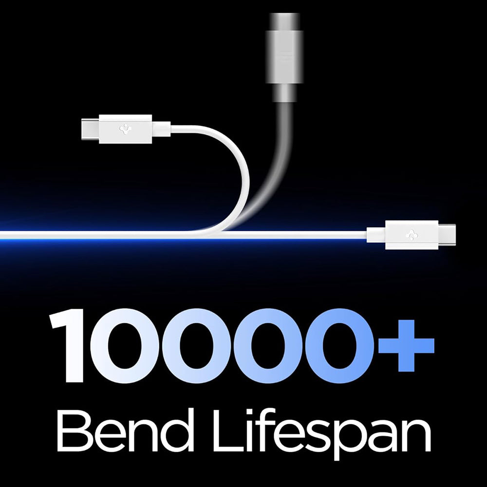 USB-C Data- og ladekabel - USB-C Spigen EB6015CC, 60W, 1,5m, hvit ACA10416