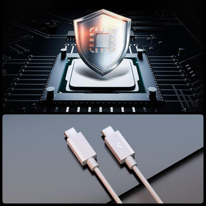 USB-C Data- og ladekabel - USB-C Spigen EB6015CC, 60W, 1,5m, hvit ACA10416