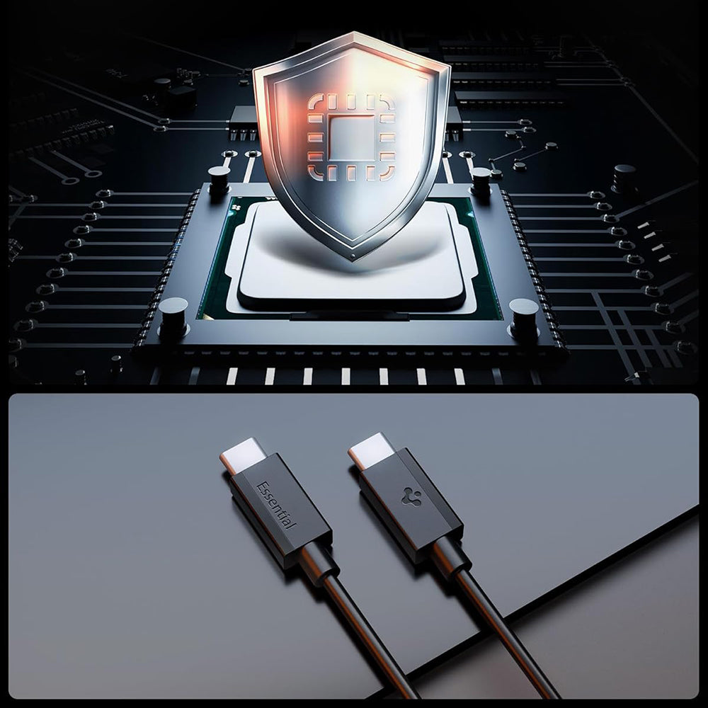 USB-C Data- og ladekabel - USB-C Spigen EB6015CC, 60W, 1,5m, svart ACA10417