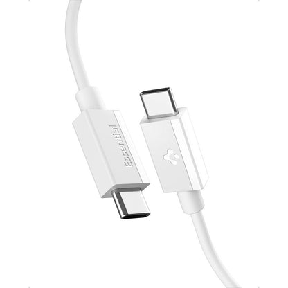 USB-C Data- og Ladekabel - USB-C Spigen Essential, 60W, 1m, Hvit ACA08717