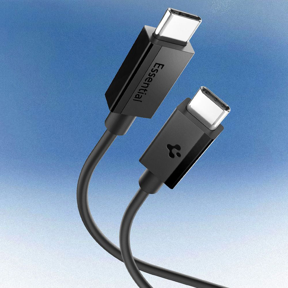 USB-C Data- og Ladekabel - USB-C Spigen Essential, 60W, 1m, Svart ACA08718