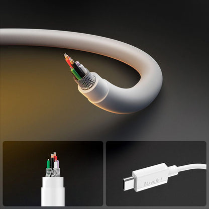 USB-C Data- og Ladekabel - USB-C Spigen Essential, 60W, 2m, Hvit ACA08719